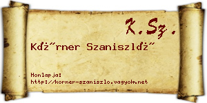 Körner Szaniszló névjegykártya